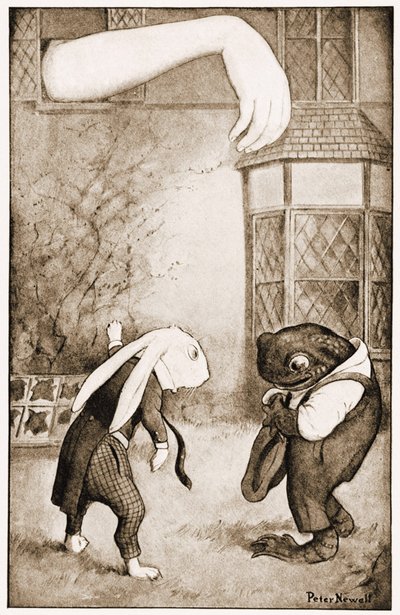 "Was ist das im Fenster?", Illustration für Lewis Carrolls Alice im Wunderland, 1901 von Peter Newell